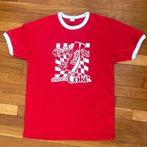 Coca Cola Red and White Checkered Tee